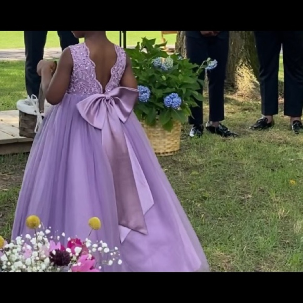 Wisteria (purple) flower girl dress from JJsHouse